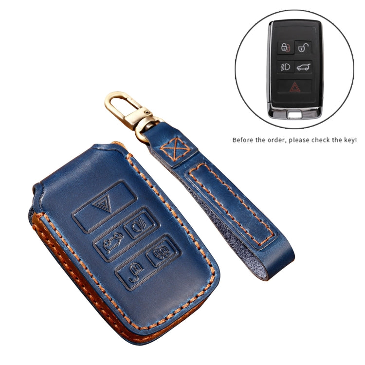 Hallmo Car Cowhide Leather Key Protective Cover Key Case for Land Rover Discovery 5 B Style – Leather, For Land Rover Discovery 5 B Style