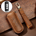 Hallmo Car Cowhide Leather Key Protective Cover Key Case for Mazda Axela 3-button, For Mazda Axela 3-button For Mazda Axela 3-button Brown