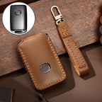 Hallmo Car Cowhide Leather Key Protective Cover Key Case for New Mazda Axela, For New Mazda Axela For New Mazda Axela Brown
