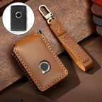 Hallmo Car Cowhide Leather Key Protective Cover Key Case for New Volvo, For New Volvo For New Volvo Brown
