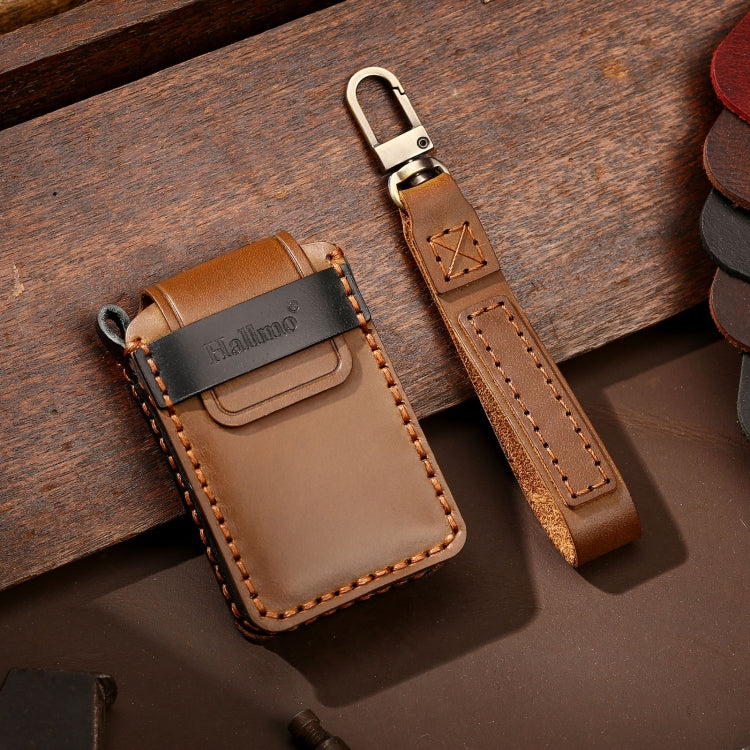 Hallmo Car Cowhide Leather Key Protective Cover Key Case for New Volvo, For New Volvo