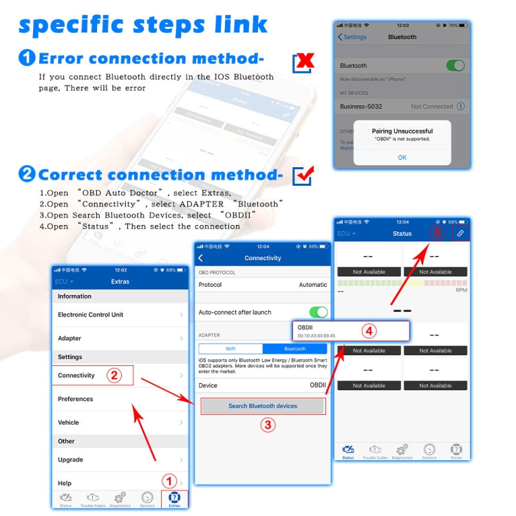 Mini Bluetooth 4.0 ELM327 OBD Car Fault Diagnostic Scanner, Bluetooth 4.0