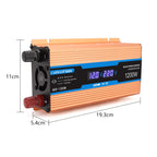 Carmaer 12V to 220V 1200W Car Multi-function Double Digital Display Inverter Household Power Converter, 12V to 220V 1200W