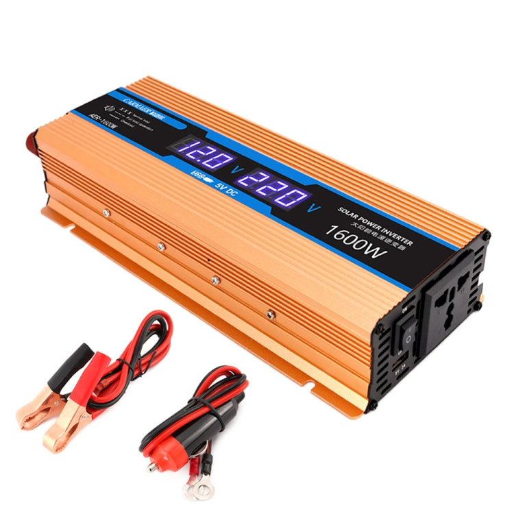 Carmaer 12V to 220V 1600W Car Multi-function Double Digital Display Inverter Household Power Converter, 12V to 220V 1600W 12V to 220V 1600W