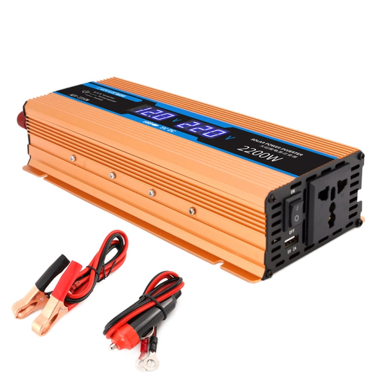 Carmaer 12V to 220V 2200W Car Multi-function Double Digital Display Inverter Household Power Converter, 12V to 220V 2200W 12V to 220V 2200W