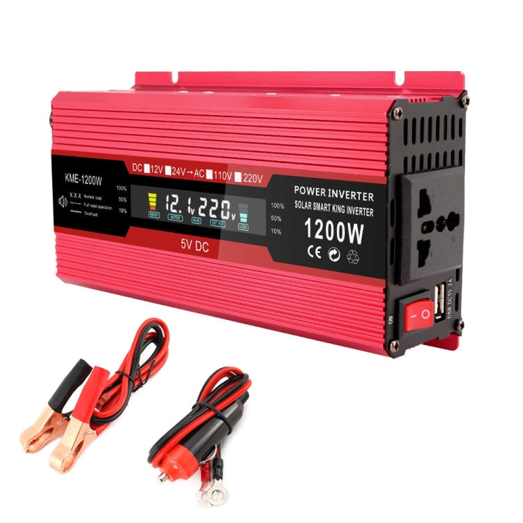 Carmaer Universal 12V to 220V 1200W Car LCD Display Inverter Household Power Converter, Universal 12V to 220V 1200W Universal 12V to 220V 1200W