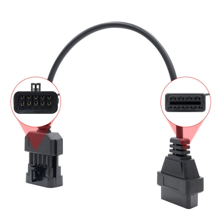 10Pin to 16Pin Car OBD2 Conversion Cable OBDII Diagnostic Adapter Cable for Opel – Durable Build, Easy to Use, For Opel 10Pin For Opel 10Pin