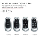 Hallmo Car Cowhide Leather Key Protective Cover Key Case for Hyundai 3-button, For Hyundai 3-button