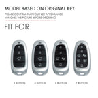 Hallmo Car Cowhide Leather Key Protective Cover Key Case for Hyundai 4-button Start – Leather, For Hyundai 4-button Start
