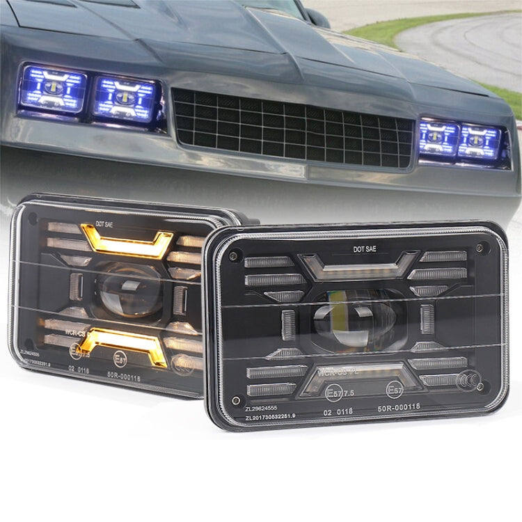 OL-2051S 1 Pair 4x6 inch Off-road Vehicle Modified Angel Devil Eyes Rectangular Headlight, OL-2051S OL-2051S
