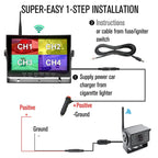 7 inch Car Digital Wireless Rear-view Split-screen Monitor Four Record, Four Record – Shockproof, Waterproof