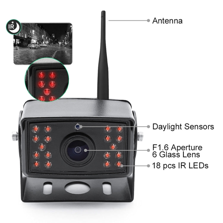7 inch Car Digital Wireless Rear-view Split-screen Monitor Four Record, Four Record – Shockproof, Waterproof