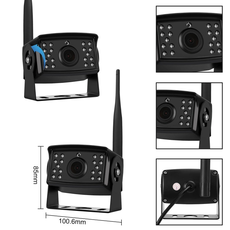 7 inch Car Digital Wireless Rear-view Split-screen Monitor Four Record, Four Record – Shockproof, Waterproof