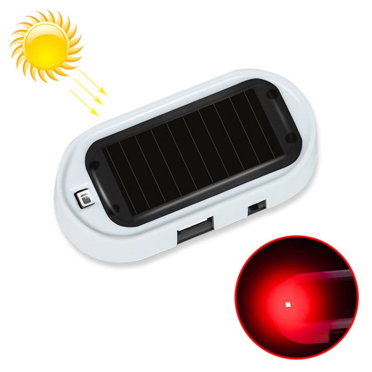 Car Solar Energy Anti-theft Device LED Warning Light, Blue, Red – Durable Build, Easy to Use Red Red