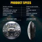 7 inch Car Matrix Gradient LED Headlight Lamps for Jeep Wrangler, 7 inch Matrix