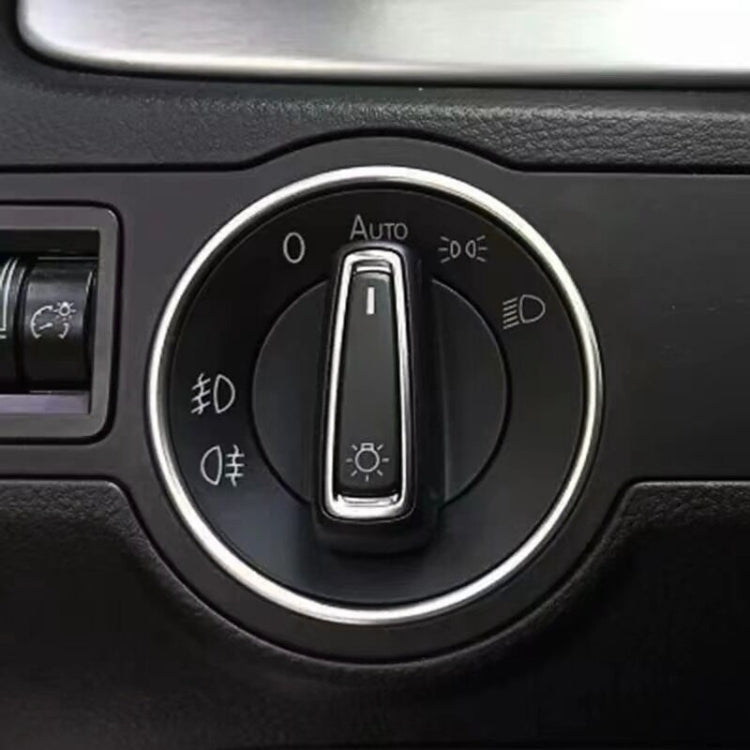 Car Headlight Switch Decorative Ring for Volkswagen Golf – Durable Build, Easy to Use Silver