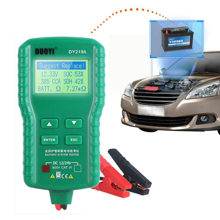 DUOYI DY219A Car 12V / 24V Digital Battery Analyzer Fault Diagnostic Device, DY219A DY219A