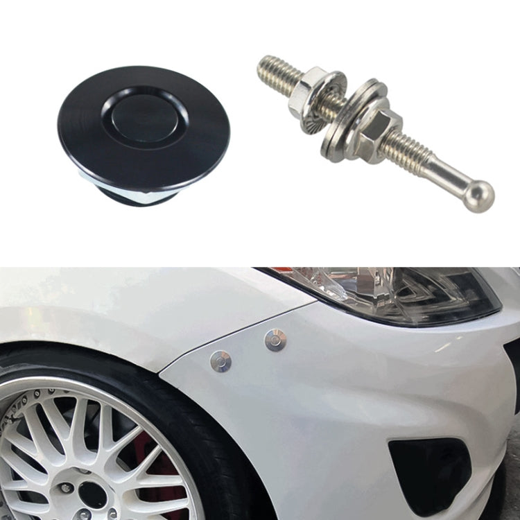 54mm Stainless Steel Quick-pins Push Button Billet Hood Pins Lock Clip Kit, 54mm (Silver), 54mm (Red), 54mm (Blue), 54mm (Black) – Aluminum Alloy 54mm (Black) Black
