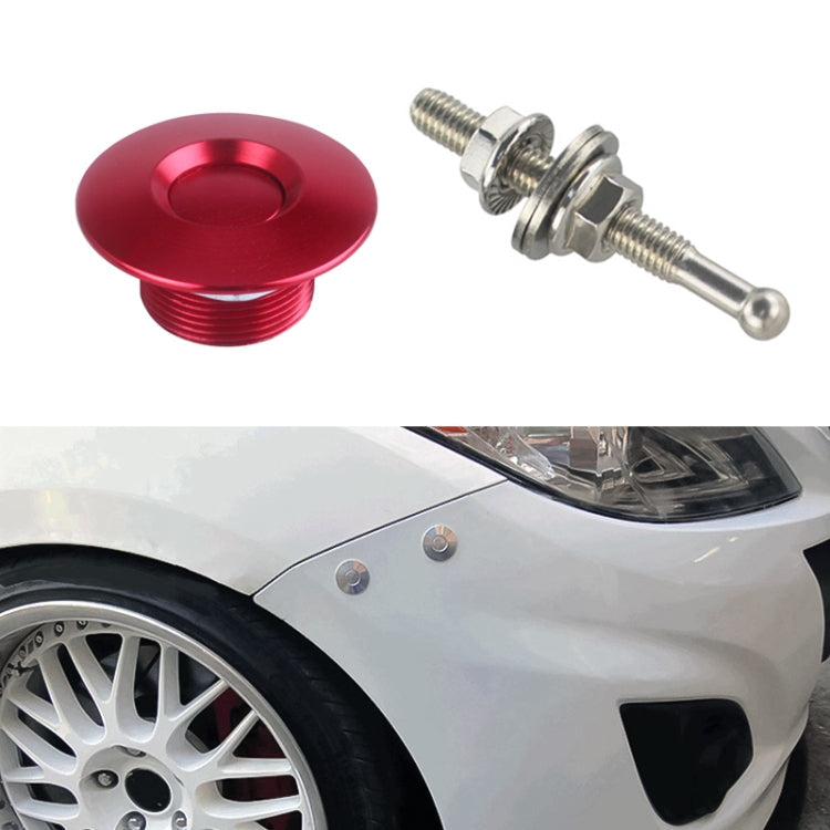54mm Stainless Steel Quick-pins Push Button Billet Hood Pins Lock Clip Kit, 54mm (Silver), 54mm (Red), 54mm (Blue), 54mm (Black) – Aluminum Alloy 54mm (Red) Red