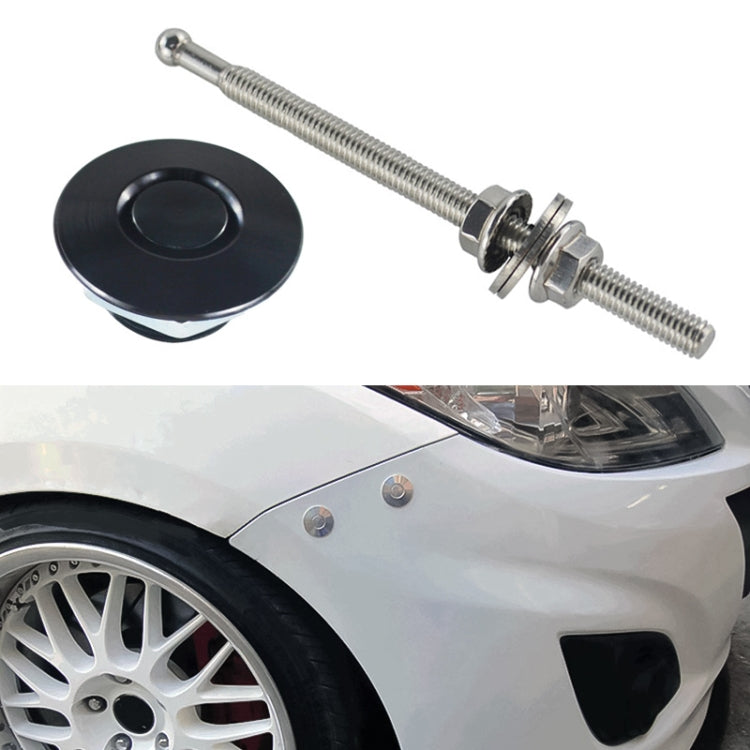 100mm Stainless Steel Quick-pins Push Button Billet Hood Pins Lock Clip Kit, 100mm (Red), 100mm (Blue), 100mm (Black), 100mm (Silver) – Aluminum Alloy 100mm (Black) Black