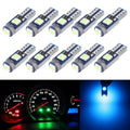 10 in 1 Car T5 0.2W DC12V Instrument Panel LED Decorative Light Ice Blue Light