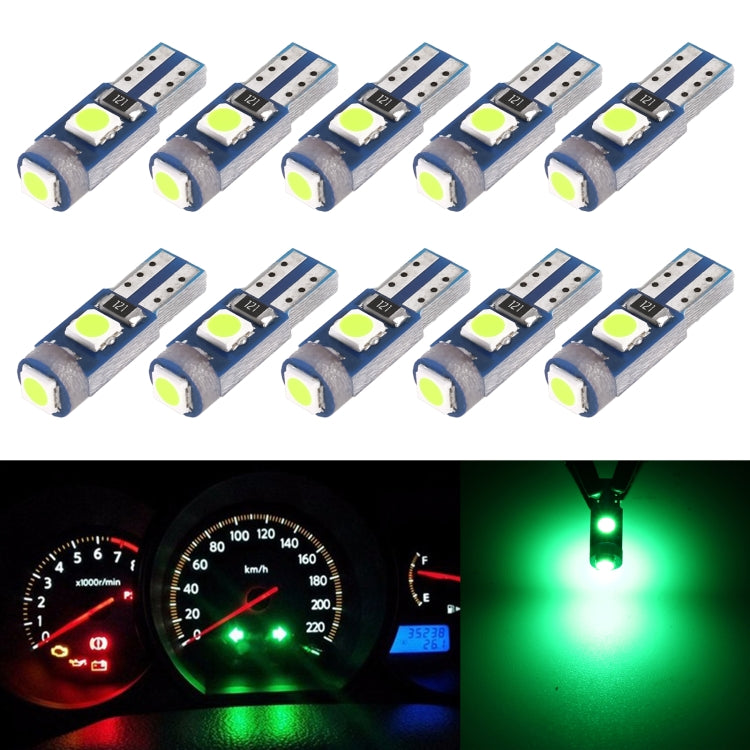 10 in 1 Car T5 0.2W DC12V Instrument Panel LED Decorative Light – Durable Build, Easy to Use Green Light