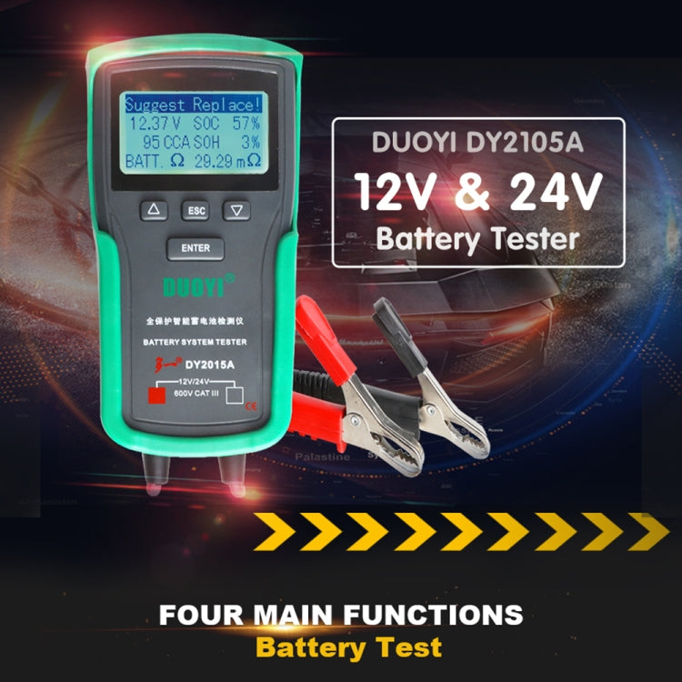 DUOYI DY2015A Car 12V 24V Digital CCA Load Battery Charging Digital Capacity Tester, DY2015A – Durable Build, Easy to Use