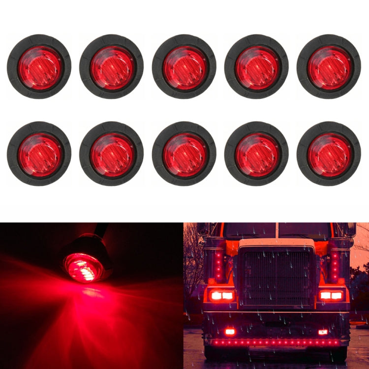 10 PCS MK-009 3/4 inch Car / Truck 3LEDs Side Marker Indicator Lights Bulb Lamp, MK-009(Red Light), MK-009(Blue Light), MK-009(Green Light), MK-009(White Light), MK-009(Yellow Light) MK-009(Red Light) Red Light