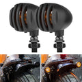 2 PCS PE-ZJ502 Motorcycle Metal Fence Turn Signal Light Yellow