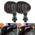 2 PCS PE-ZJ502 Motorcycle Metal Fence Turn Signal Light Yellow