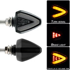 2 PCS KC018A Motorcycle Triangular V-shaped Two-color LED Brake Turn Signal Light, KC018A KC018A