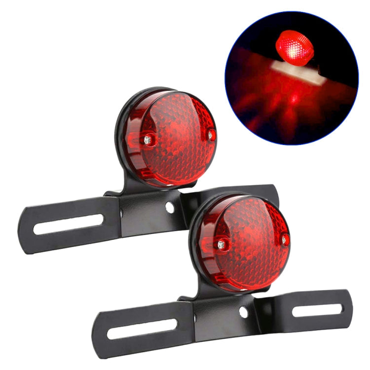 2 PCS Motorcycle Retro Round Brake Light with License Plate Holder, Retro Round Brake Light Retro Round Brake Light