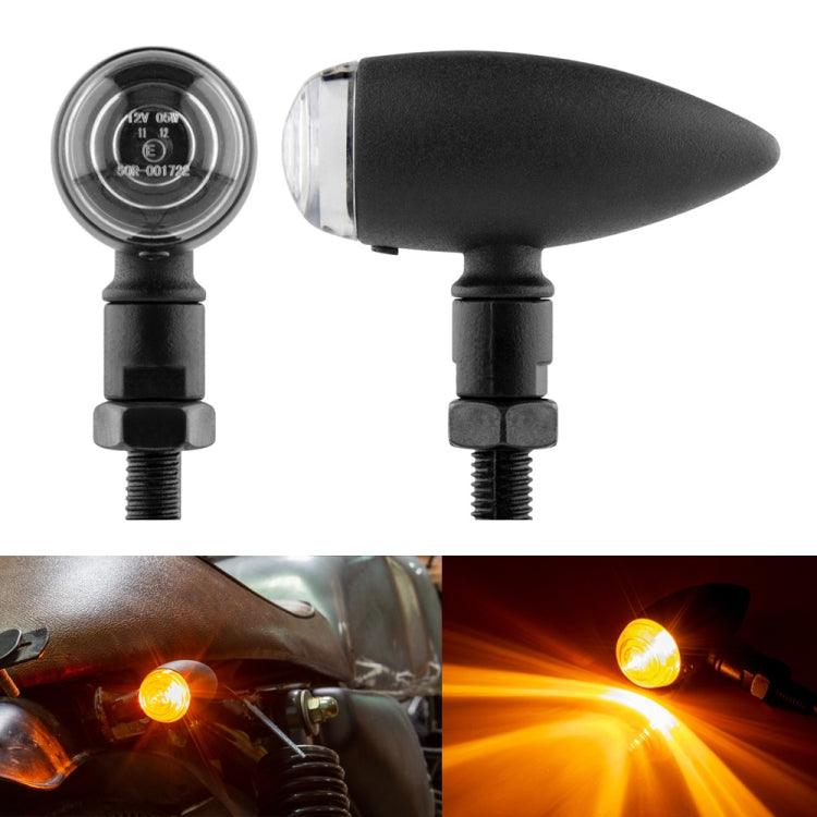 2 PCS KC805 Motorcycle Retro Metal Turn Signal Light – Waterproof Transparent