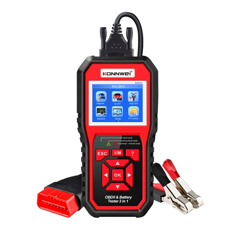 KONNWEI KW870 2 in 1 Car OBD2 Fault Diagnosis + Battery Tester, KW870 KW870