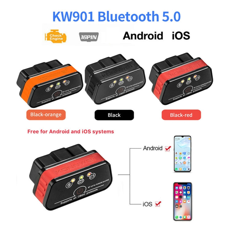 KONNWEI KW901 Android Phone OBD2 Car Bluetooth 5.0 Diagnostic Scan Tools, Bluetooth 5.0 – Bluetooth
