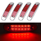 4 PCS MK-338 DC12-24V Truck 12LEDs Side Clearance Maker Light Red Light