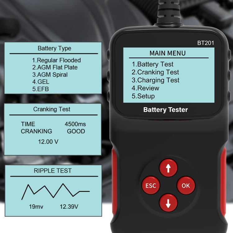 BT201 12V Universal Car Multifunctional Battery Diagnostic Fault Detector, BT201 – Durable Build, Easy to Use