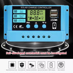 20A Solar Charge Controller 12V / 24V Lithium Lead-Acid Battery Charge Discharge PV Controller, 20A