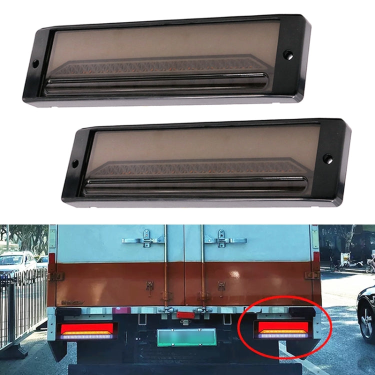 2 PCS Heavy-duty Truck Trailer 147LED Light Guide Three-color Brake Light – Durable Build, Easy to Use Transparent Black