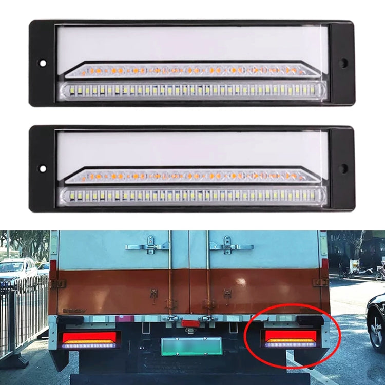 2 PCS Heavy-duty Truck Trailer 147LED Light Guide Three-color Brake Light Transparent