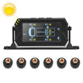 8 Bar Solar Wireless Tire Pressure Monitoring System TPMS 6 External Sensors for 6-wheel Truck Bus, 8Bar 8Bar