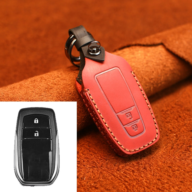 Car Cowhide Leather Key Protective Cover Key Case, Two Keys Version – Leather, For Toyota,Two Keys Version, For Toyota, Two Keys Version For Toyota, Two Keys Version Red
