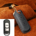 For Mazda Old Style Hallmo Car Cowhide Leather Key Protective Cover Key Case, Three Keys Version, Three Keys Version, For Mazda Old Style, Three Keys Version, For Mazda Old Style Three Keys Version Black