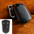 For Cadillac Car Cowhide Leather Key Protective Cover Key Case, Five Keys Version, For Cadillac, Five Keys Version, For Cadillac For Cadillac, Five Keys Version Black