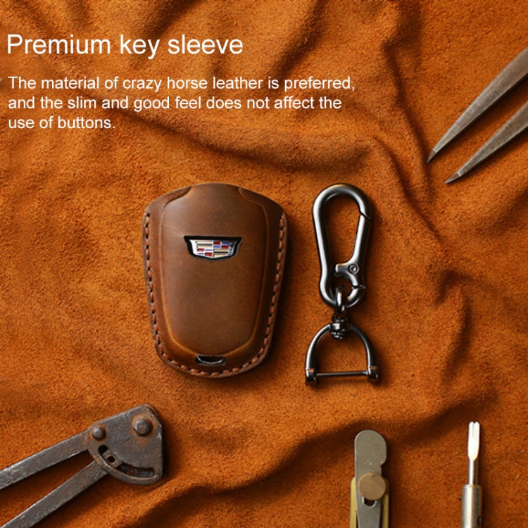 For Cadillac Car Cowhide Leather Key Protective Cover Key Case, Five Keys Version, For Cadillac, Five Keys Version, For Cadillac