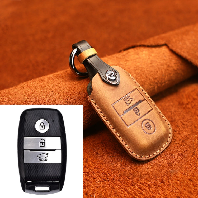 Old Style Car Cowhide Leather Key Protective Cover Key Case – Leather, For Kia, For Kia Old Style For Kia Old Style Brown