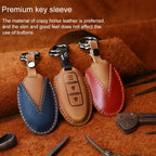 For Nissan Car Cowhide Leather Key Protective Cover Key Case, Three Keys Tailgate Version, For Nissan, Three Keys Tailgate Version