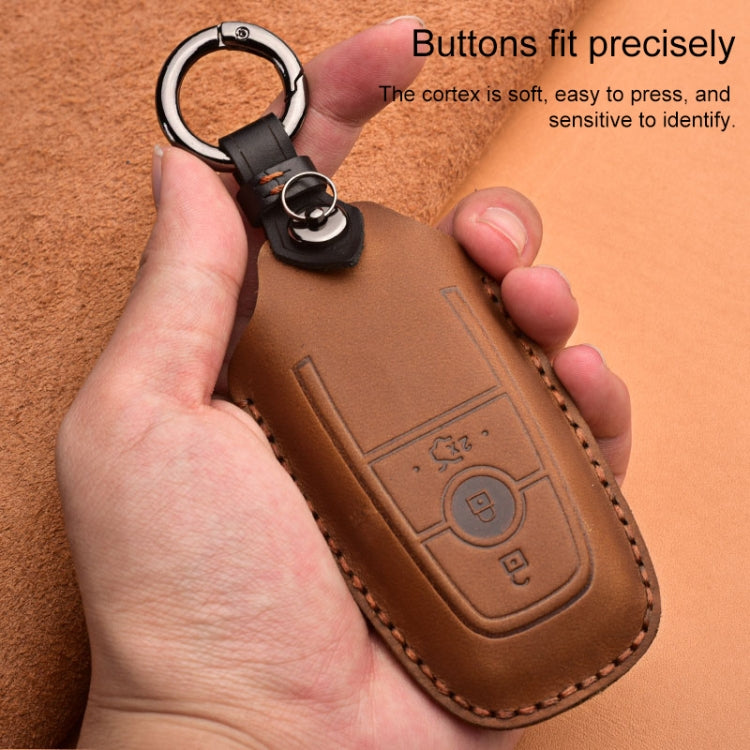 For Ford Car Cowhide Leather Key Protective Cover Key Case, Three Keys Version, For Ford, Three Keys Version