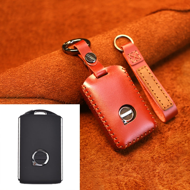 Car Cowhide Leather Key Protective Cover Key Case – Leather, For Volvo Single Slit Style For Volvo Single Slit Style Red