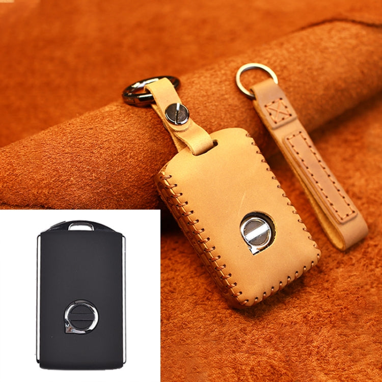 For Volvo Single Slit Style Car Cowhide Leather Key Protective Cover Key Case, For Volvo Single Slit Style For Volvo Single Slit Style Brown